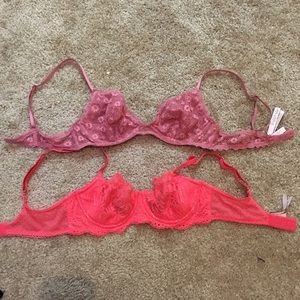 Two bras from Victoria secret. Worn once.
